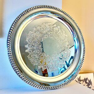 Vintage 1940s Oneida for Lewyt Silverplate Serving Tray